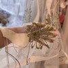 Органза с вискоза и зелени божури