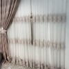 ПЛЪТНА БРОКАТЕНА ЗАВЕСА В ЦВЯТ ПУДРА