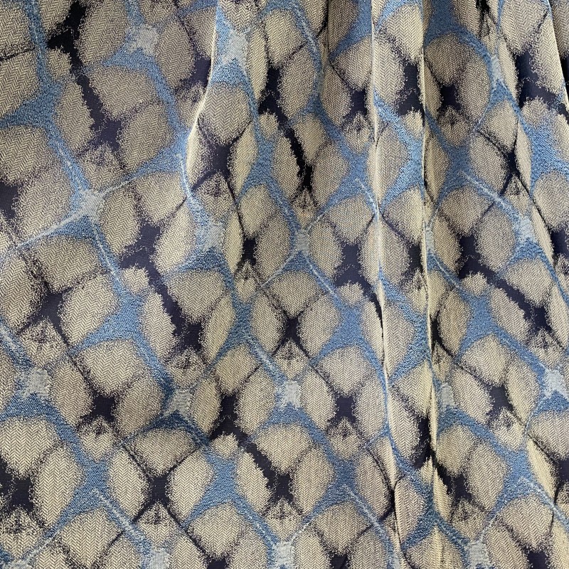 Плътна памучна завеса с геометрични шарки 'Siesta Blue'