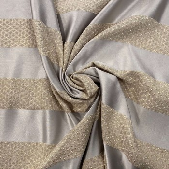 Жакард с копринени нишки 'Horizontal cream'